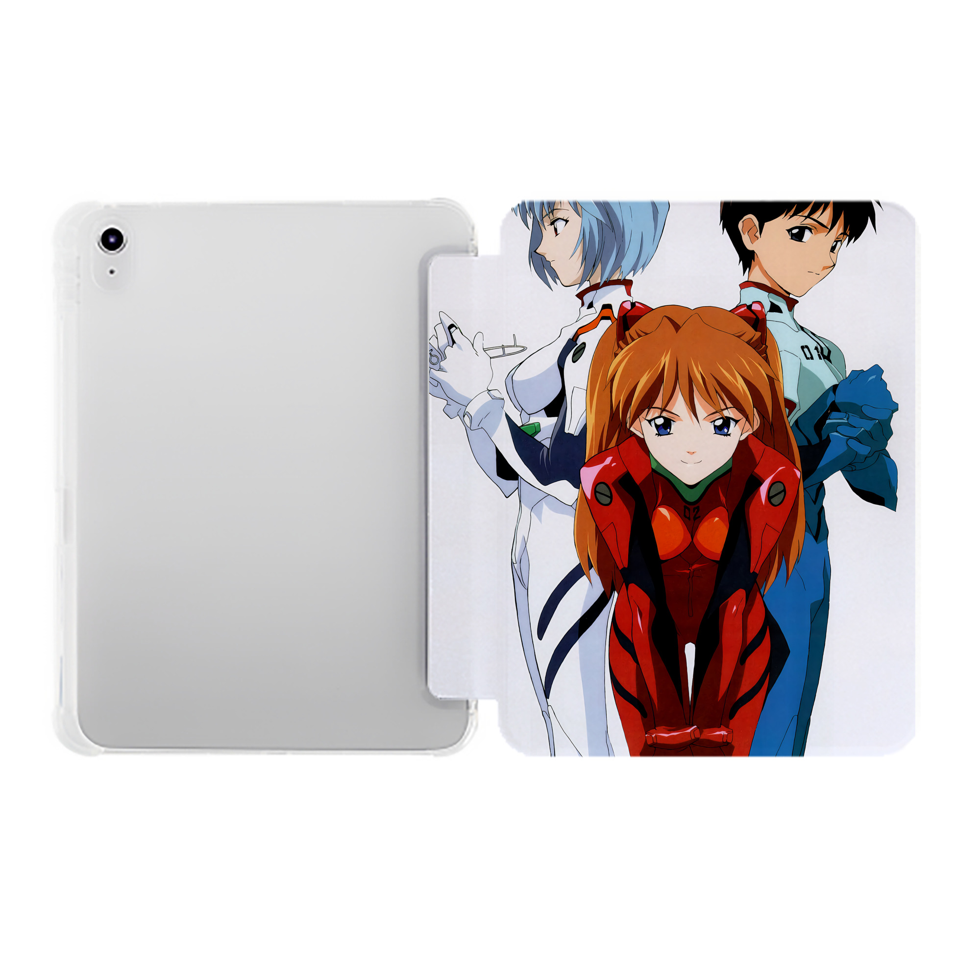 （画像用） EVA 新世紀エヴァンゲリオン IPad ケース ペン収納付き 三つ折りスタンド PUレザー×シリコン 対応機種9.5/10.5/10.9インチ